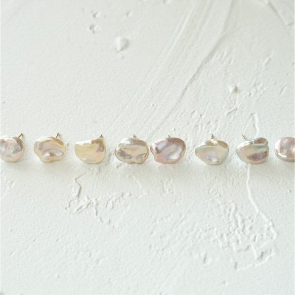 母の日限定セット 14kgf*Freshwater Pearls earring PNK 8枚目の画像