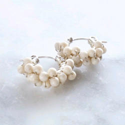 免運14kgf*Riverstone pavé pierced earring / earring可変耳夾式 第3張的照片