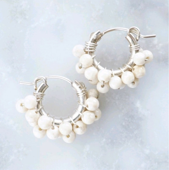 14kgf*Riverstone pavé pierced earring / earring 4枚目の画像