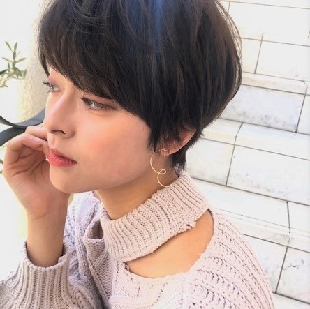 14kgf curvy stud pierced earring / non-hole pierced