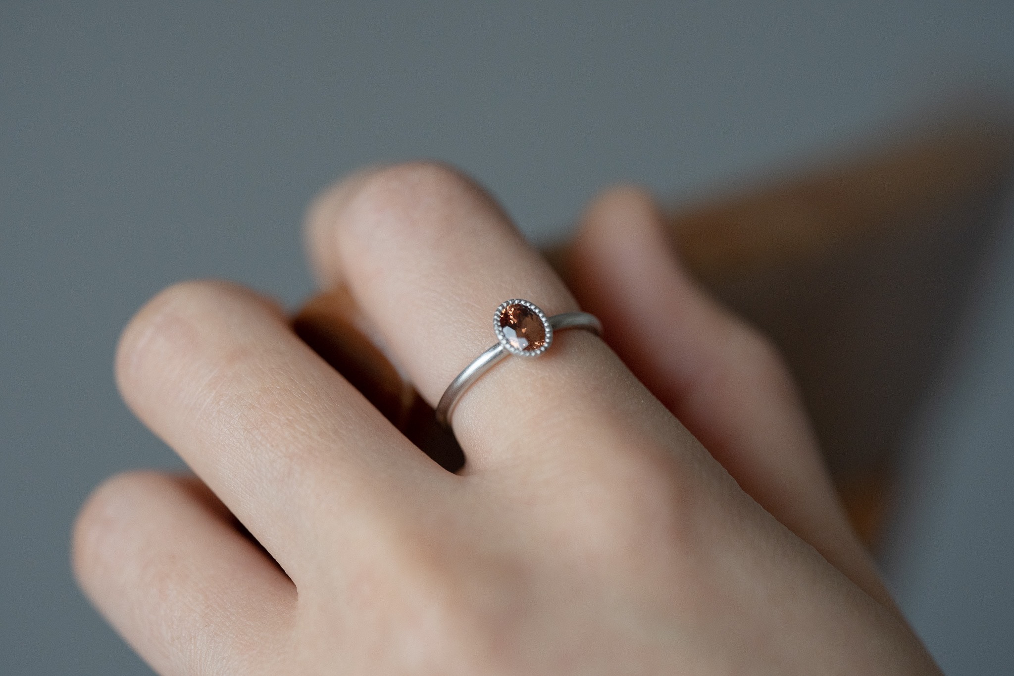 Pt900 夕焼け色トルマリンリング