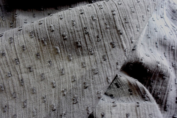 《特集掲載》【受注制作】ポンポンレースのコットンワッシャー加工ストール ブラック 6枚目の画像