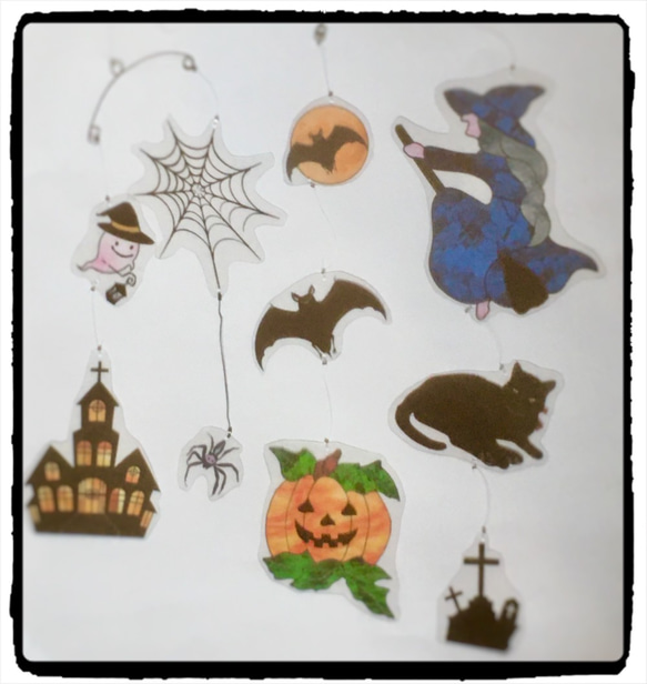 ステンドグラス ハロウィンモチーフのモビール(各種)