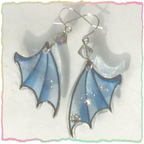 ハンドメイドイヤリング ハンドメイドピアス スターダスト02 （青 星  