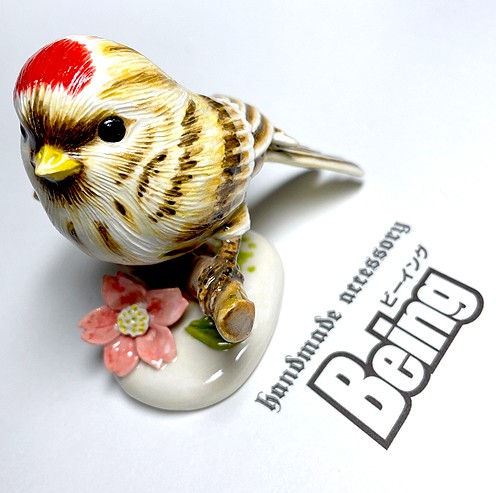 ベニヒワ（大）【北海道の野鳥陶芸】送料無料