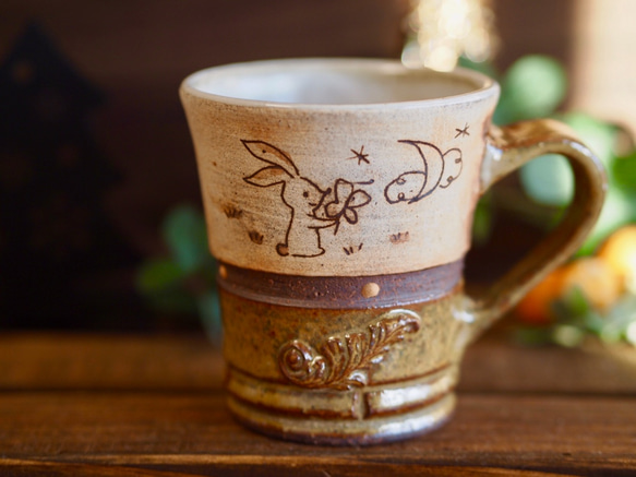 アールデコマグカップ・ウサギ（チタン） 1枚目の画像