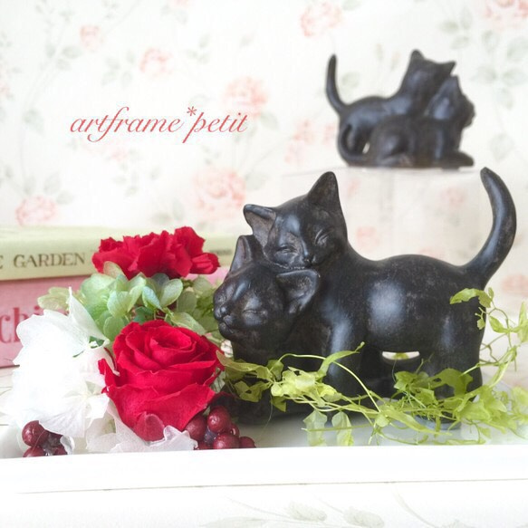 プリザと可愛い２匹の子猫♪クリアケース入り❤︎母の日限定 1枚目の画像
