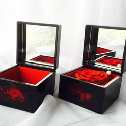 山中漆器の可愛い小箱と赤い薔薇♪母の日ギフト 4枚目の画像