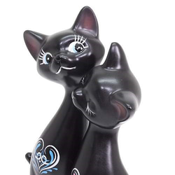 陶器★可愛いペアの猫置物 2枚目の画像