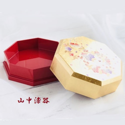 Box of Yamanaka Lacquerware＊SAKURA　山中漆器金箔八角形小盒子*櫻花 第2張的照片