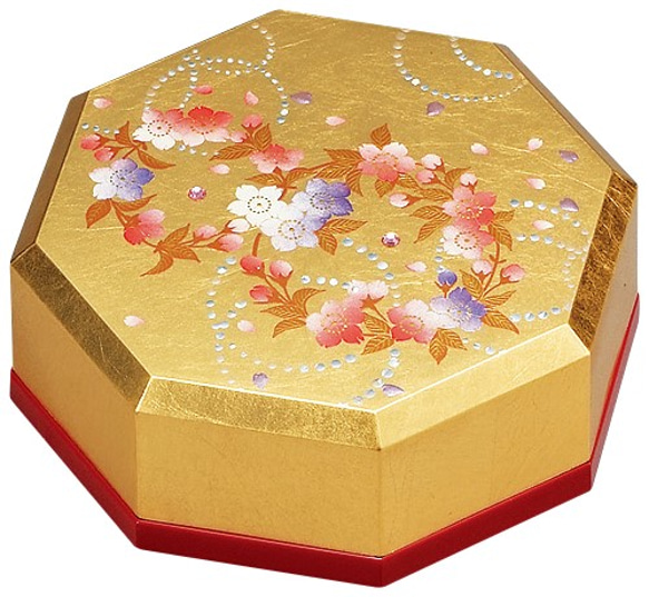 Box of Yamanaka Lacquerware＊SAKURA　山中漆器金箔八角形小盒子*櫻花 第4張的照片