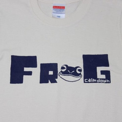 キッズ　120cm≪ＦＲＯＧ≫Ｔシャツ　ナチュラル×ネイビー 3枚目の画像