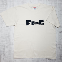 メンズM≪ＦＲＯＧ≫Ｔシャツ　ナチュラル×ネイビー 1枚目の画像