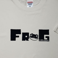 メンズM≪ＦＲＯＧ≫Ｔシャツ　ナチュラル×ネイビー 2枚目の画像