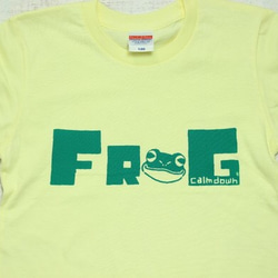 キッズ　120cm≪ＦＲＯＧ≫Ｔシャツ　カスタード×グリーン 2枚目の画像