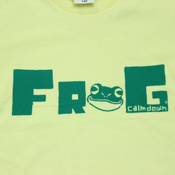 キッズ　120cm≪ＦＲＯＧ≫Ｔシャツ　カスタード×グリーン 3枚目の画像