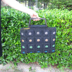 再販⭐受注製作⭐(繁忙期の為納期迄に1ヶ月程かかります) アンダリアモチーフ手編みトートバッグ 3枚目の画像