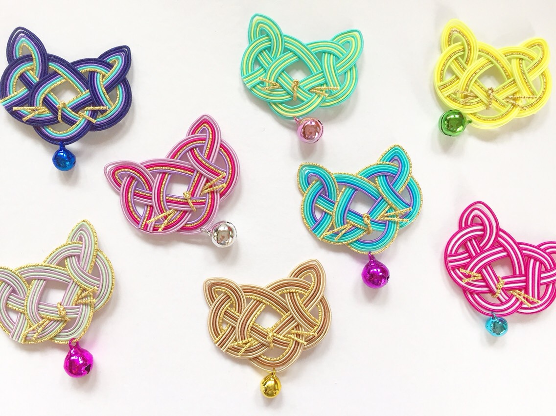 ☆水引・宝来鈴・金蘭帯・ミニチュア・着物・吊るし飾り・桜・蝶・ジャンピング猫☆