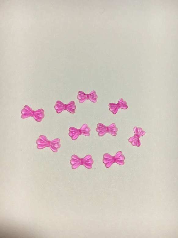6.透明ピンクのリボン1セット10個入り 1枚目の画像