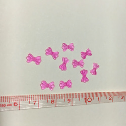 6.透明ピンクのリボン1セット10個入り 2枚目の画像