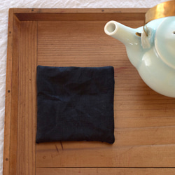 藍染・こぎん刺し(刺し子)のリネンコースター・お茶の時間に◎ 3枚目の画像