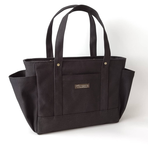 帆布の小さめサイドポケットトート 8号帆布 トートバッグ デイリー