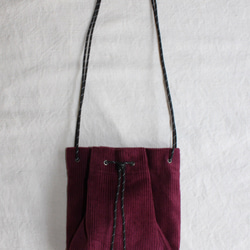 メディスンメディスンバッグ　赤紫コーデュロイ 2枚目の画像