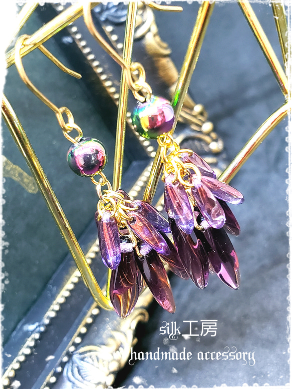 16kgp purple tree ピアス.+*:ﾟ+｡.☆ 1枚目の画像