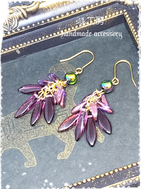 16kgp purple tree ピアス.+*:ﾟ+｡.☆ 2枚目の画像