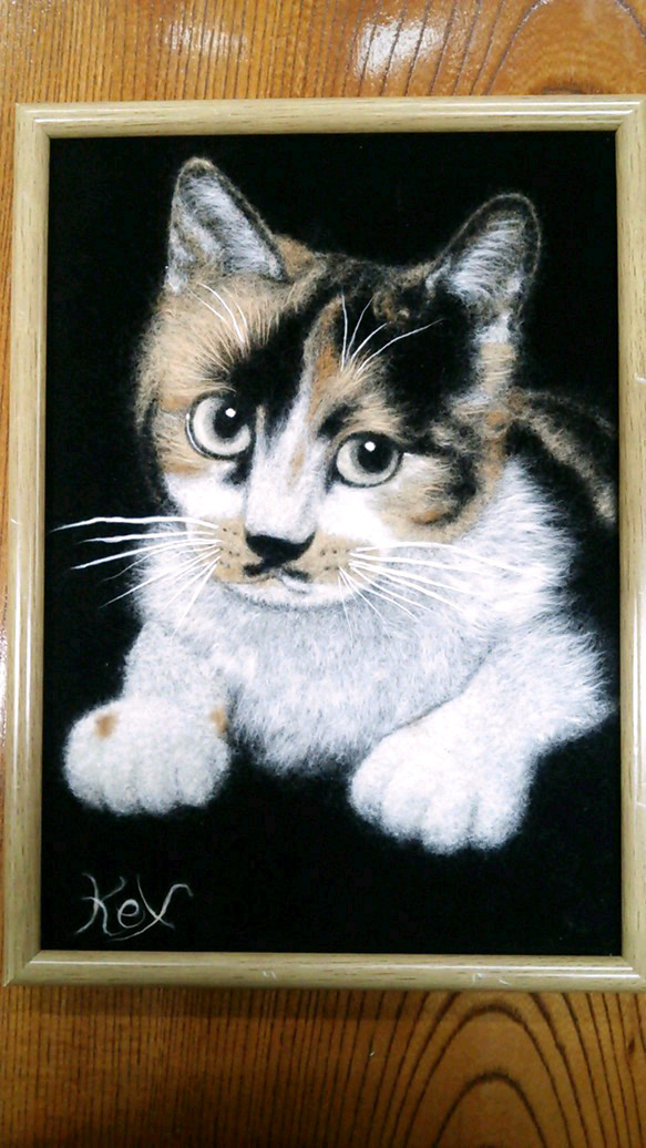 長尾さんのわた絵  ねこのみけちゃん
