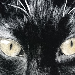 長尾さんのわた絵「黒猫」 2枚目の画像