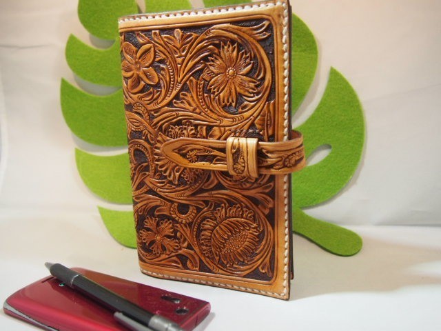 レザークラフトカービングシステム手帳カバー 6穴