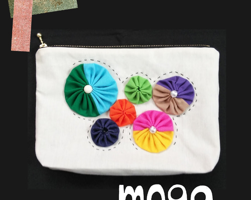 2点セット ヨーヨーキルト ファスナーポーチ＊ハンドメイド 572ヨーヨーキルトポーチ - Piggy's Quilt | minne byGMOペパボ 国内