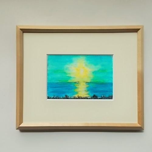 絵画 インテリア 水彩画 額絵 憧れの風景 空と海と光と 絵画
