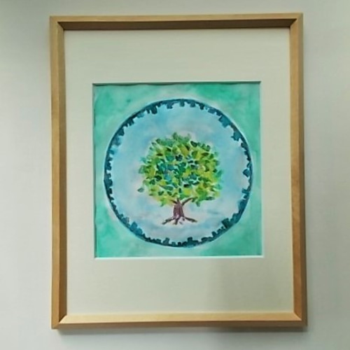 絵画 インテリア 水彩画 アート 額付き 題名『葛藤する陽鬱』 絵画 インテリア 水彩画 アート 額付き 題名『葛藤する陽鬱