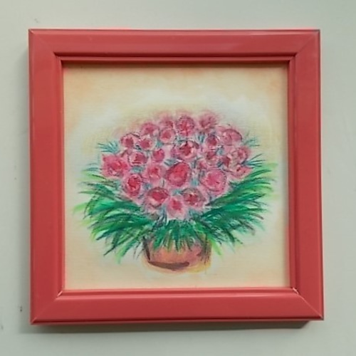 絵画 インテリア 水彩画 額絵 花の絵 オペラピンクの花 絵画 susa-art