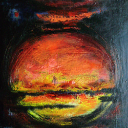 絵画 インテリア 油絵  宙　sunrise 1枚目の画像