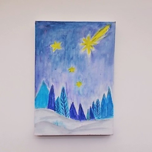 水彩画　クリスマスローズ　マーメイド紙　冬の絵　絵画　アート　インテリア 水彩画 クリスマスローズ マーメイド紙 冬の絵 絵画 アート