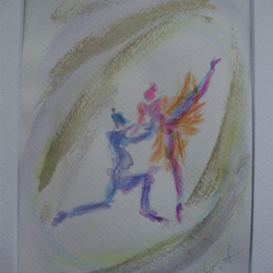 絵画 インテリア 水彩画 ダンス 3枚目の画像