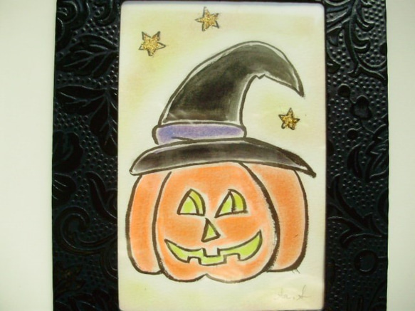 絵画 インテリア 水彩画 額絵 ハロウィーン 星 4枚目の画像