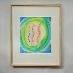 絵画 インテリア 水彩画 額絵 水彩と色墨のコラボ画 夢の中 ゆらぎ 4枚目の画像