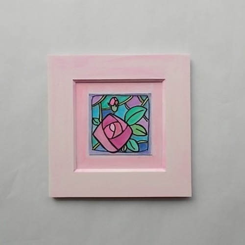 絵画 インテリア 水彩画 額絵 花の絵 ローズ バラ PN 絵画 susa-art