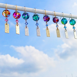 ちょっこり♡風鈴風にゃんこ♡ロシアンブルー ピアス/イヤリング★ 全8色】ねこりん –猫風鈴のピアス／イヤリング イヤーカフも 猫