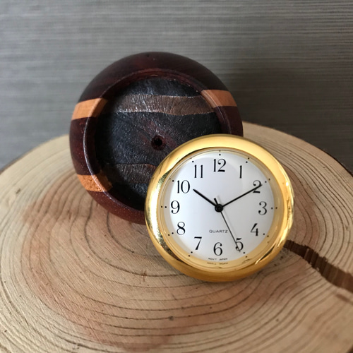 寄木のボール時計 掛け時計・置き時計 inter-craft 通販 6327693