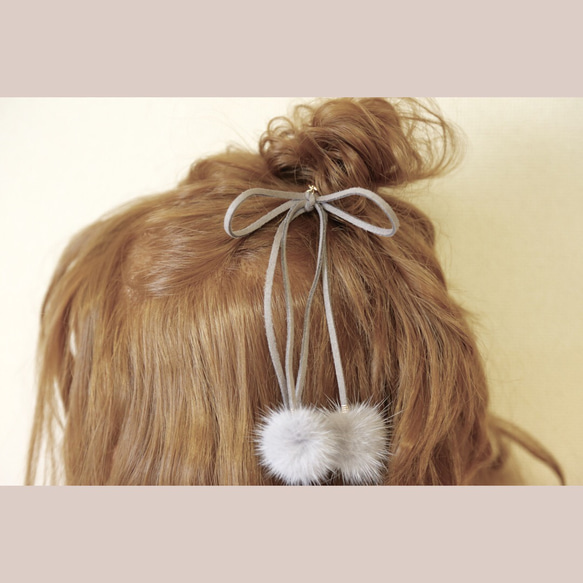 Mink fur fluffy * ヘアアクセ 2枚目の画像