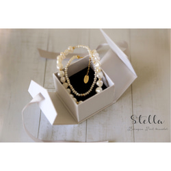 ✩ 世界に一つだけのブレス ✩Baroque perl bracelet * 2連バロックパールブレスレット 5枚目の画像