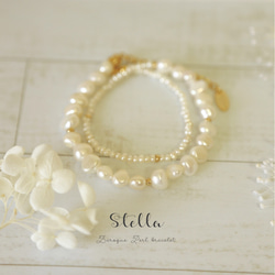 Baroque perl bracelet * 2連バロックパールブレスレット 1枚目の画像