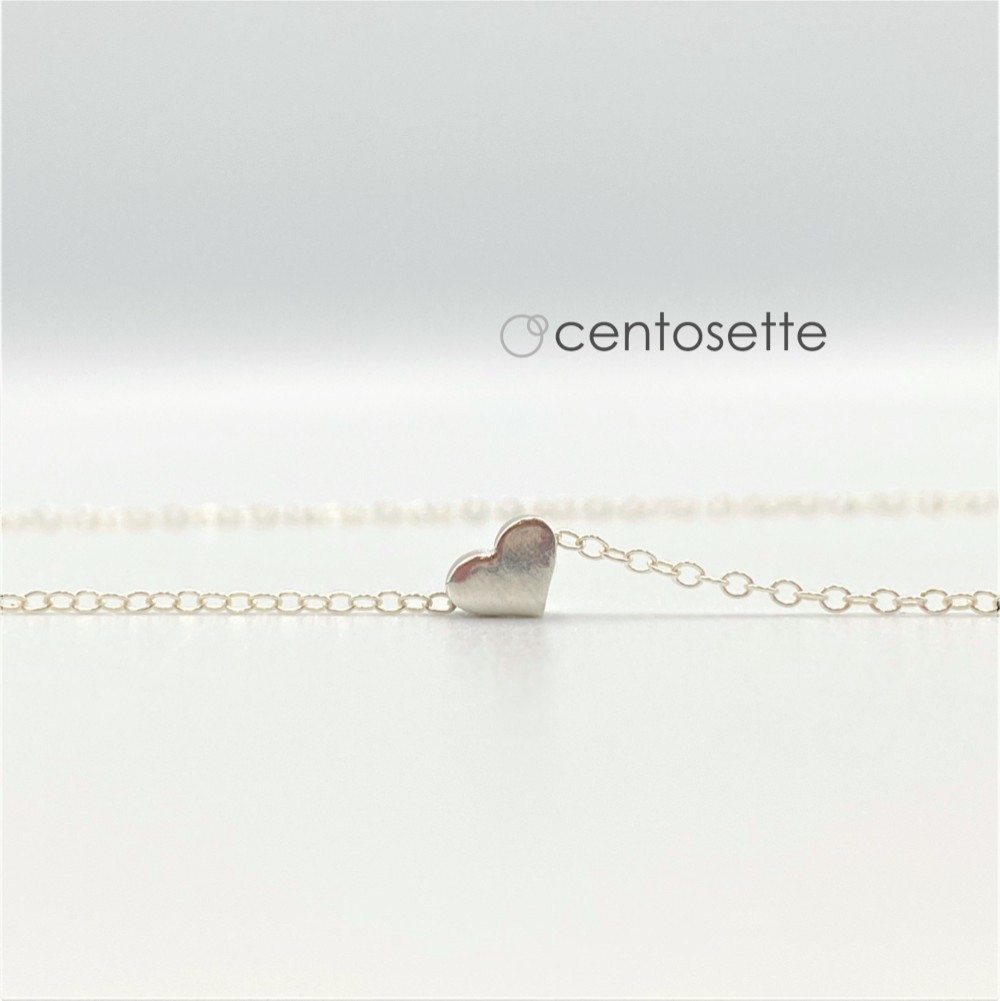 【再販】SV925のプチハート♡チョーカーネックレス/サージカルステンレスチェーンへ変更可・チェーン延長可