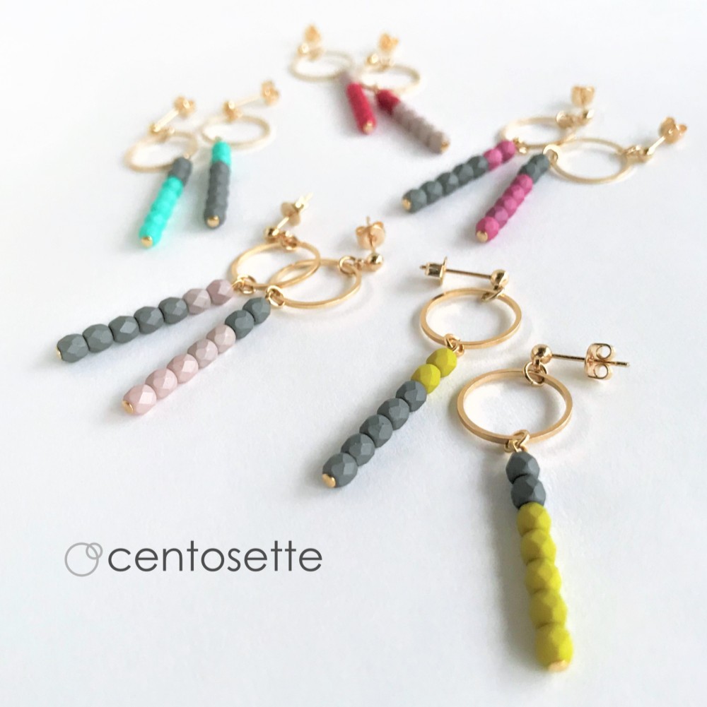 Creema限定 秋の福袋2021・選べるバイカラーピアス2点セット/サージカルステンレスピアス・イヤリングへ金具変更可