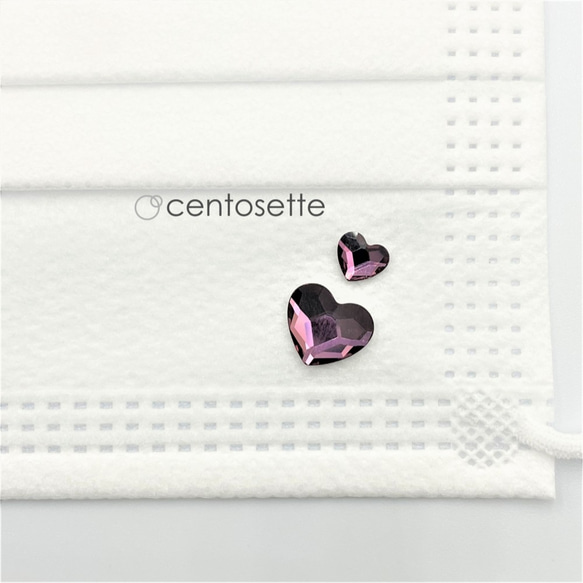 [Resale] 可選 2 件套 ・L Heart &amp; Square Swarovski Mask Charm/Pier 第2張的照片